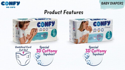 Confy Premium 1 Numara Bebek Bezi Yenidoğan 2 - 5 Kg 40 Adet - 2