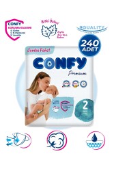 Confy Premium 2 Numara Bebek Bezi Mini 3 - 6 Kg 240 Adet - 1