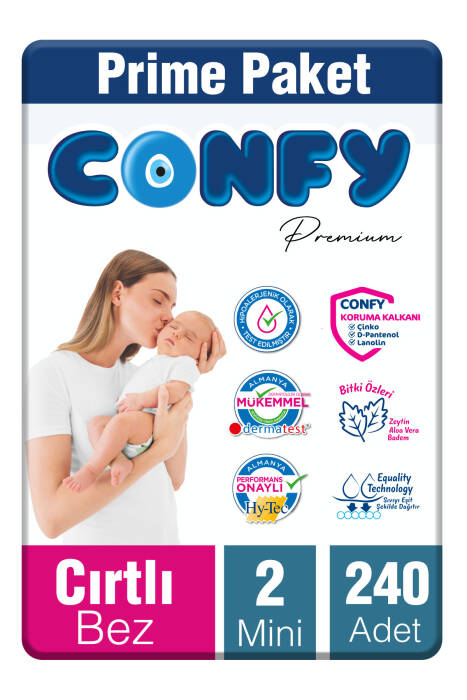 Confy Premium 2 Numara Bebek Bezi Mini 3 - 6 Kg 240 Adet - 2
