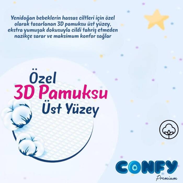 Confy Premium 2 Numara Bebek Bezi Mini 3 - 6 Kg 40 Adet - 9