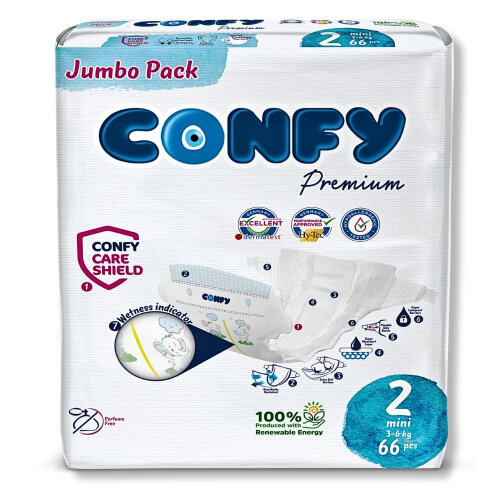 Confy Premium 2 Numara Bebek Bezi Mini 3 - 6 Kg 66 Adet - 2
