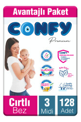 Confy Premium Bebek Bezi 3 Numara Midi 128 Adet - 2