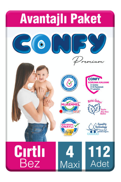 Confy Premium 4 Numara Bebek Bezi Maxi 7 - 14 Kg 112 Adet - 2