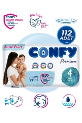 Confy Premium 4 Numara Bebek Bezi Maxi 7 - 14 Kg 112 Adet - Confy