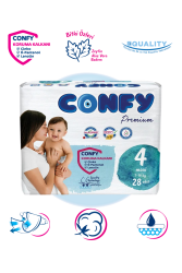 Confy Premium 4 Numara Bebek Bezi Maxi 7 - 14 Kg 28 Adet - 1