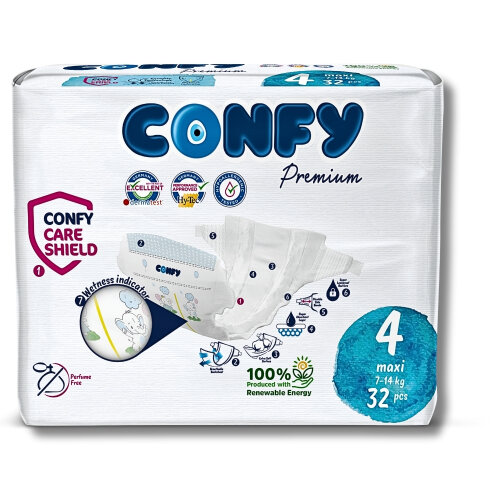 Confy Premium 4 Numara Bebek Bezi Maxi 7 - 14 Kg 32 Adet - 2