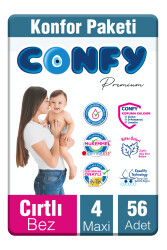 Confy Premium 4 Numara Bebek Bezi Maxi 7 - 14 Kg 56 Adet - 2