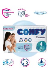 Confy Premium 4 Numara Bebek Bezi Maxi 7 - 14 Kg 56 Adet - Confy