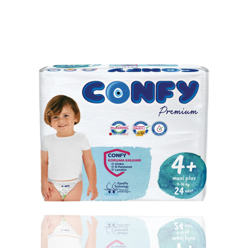 Confy Premium Bebek Bezi 4 Numara Maxi Plus 9 - 16 Kg 24 Adet - 1