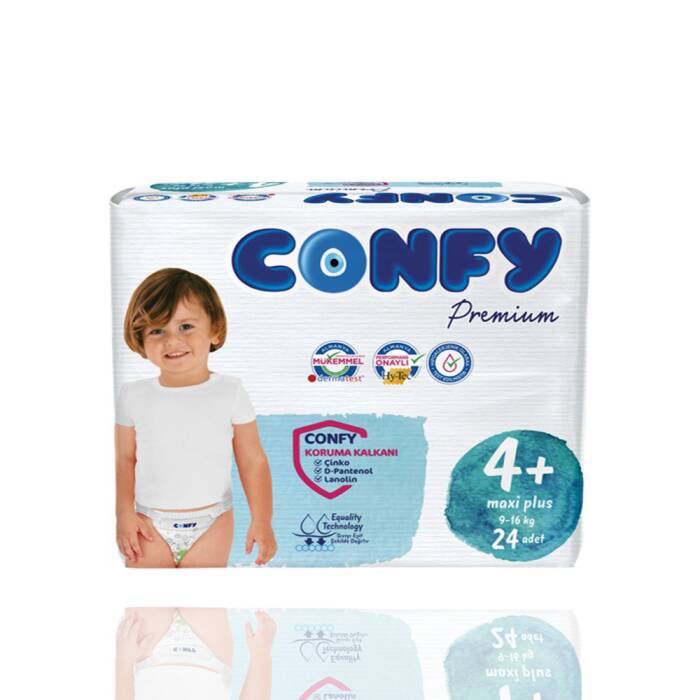 Confy Premium Bebek Bezi 4 Numara Maxi Plus 9 - 16 Kg 24 Adet - 1