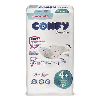 Confy Premium Bebek Bezi 4 Numara Maxi Plus 48 adet - 3