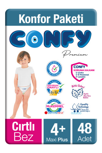 Confy Premium Bebek Bezi 4 Numara Maxi Plus 48 adet - 1