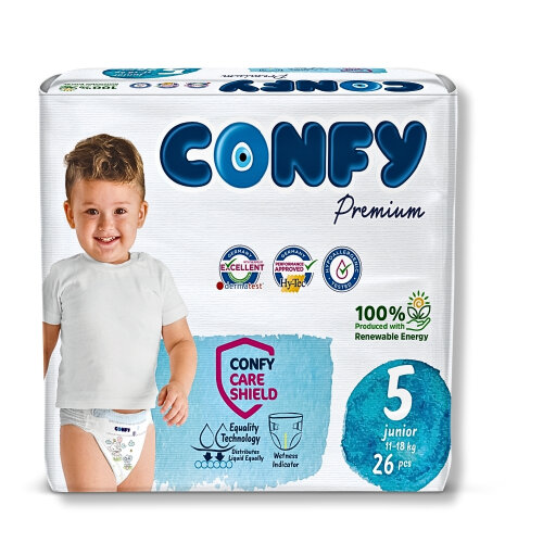 Confy Premium 5 Numara Bebek Bezi Junior 11 - 18 KG 26 Adet - Confy
