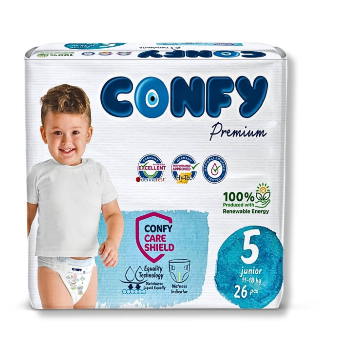 Confy Premium 5 Numara Bebek Bezi Junior 11 - 18 KG 26 Adet - 1