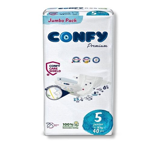 Confy Premium 5 Numara Bebek Bezi Junior 11 - 18 KG 40 Adet - 2