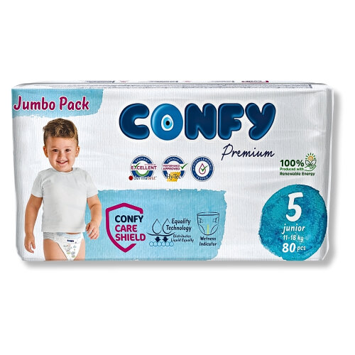 Confy Premium 5 Numara Bebek Bezi Junior 11 - 18 KG 80 Adet - Confy