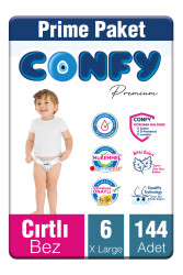 Confy Premium 6 Numara Bebek Bezi Extralarge +15 KG 144 Adet - 2