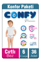 Confy Premium 6 Numara Bebek Bezi Extralarge +15 KG 36 Adet - 2