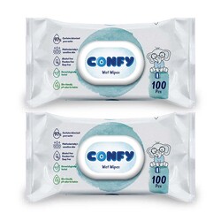 Confy Premium Islak Mendil Soft Care 100 'lü x 2 Paket (200 yaprak) - 1