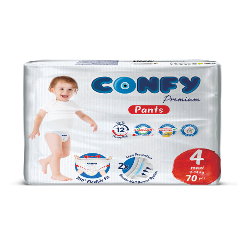 Confy Premium Külot Bebek Bezi 4 Numara Maxi 9 - 14 KG 70 Adet 