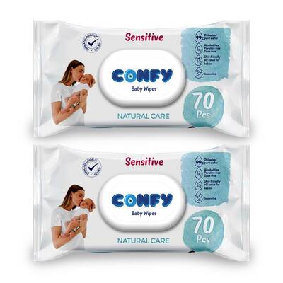 Confy Premium Sensitive Islak Mendil 70 li x 2 Adet - 1
