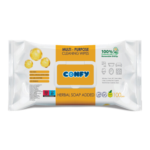 Confy Yüzey Temizlik Havlusu ve Mendili – Arap Sabunu Kokulu (100 Yaprak) - Confy