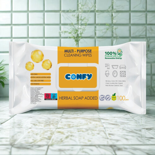 Confy Yüzey Temizlik Havlusu ve Mendili – Arap Sabunu Kokulu (100 Yaprak) - 2