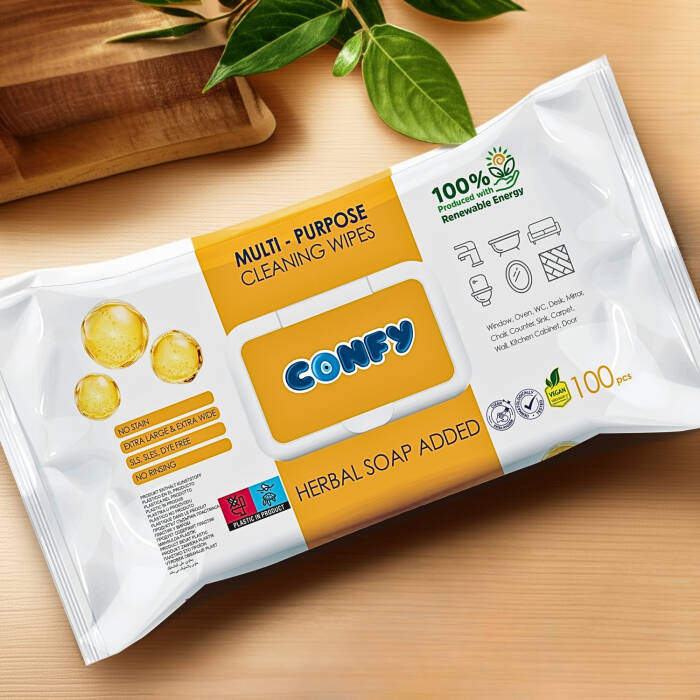 Confy Yüzey Temizlik Havlusu ve Mendili – Arap Sabunu Kokulu (100 Yaprak) - 3