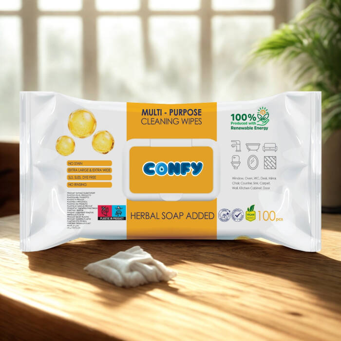 Confy Yüzey Temizlik Havlusu ve Mendili – Arap Sabunu Kokulu (100 Yaprak) - 7