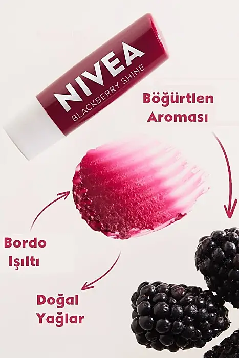 Creme Nemlendirici 30ml Ve Nemlendirici Böğürtlen Renkli Dudak Bakım Kremi 4.8gr, Hafif Bordo Işıltı - 3