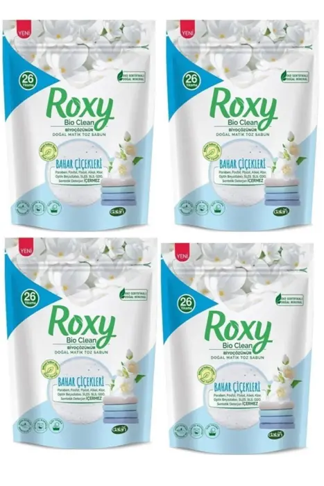 Dalan Roxy Bio Clean Doğal Matik Toz Sabun Bahar Çiçekleri 800 Gr X 4 Adet - 1