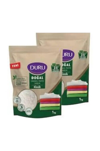 Doğal Kaynaklı Granül Sabun Klasik 1 kg x2 Adet - Duru