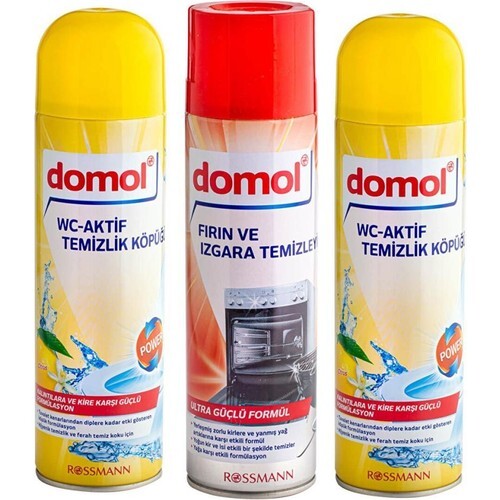 Domol 2 Li Temizlik Seti(wc-aktif Temizlik Köpüğü x 2 adet-fırın Ve Izgara Temizleyici) - Domol