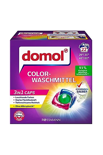 Domol Çamaşır Makinesi Deterjan Kapsülü 3in1 Renkli 22 Yıkama 517 gr - 2