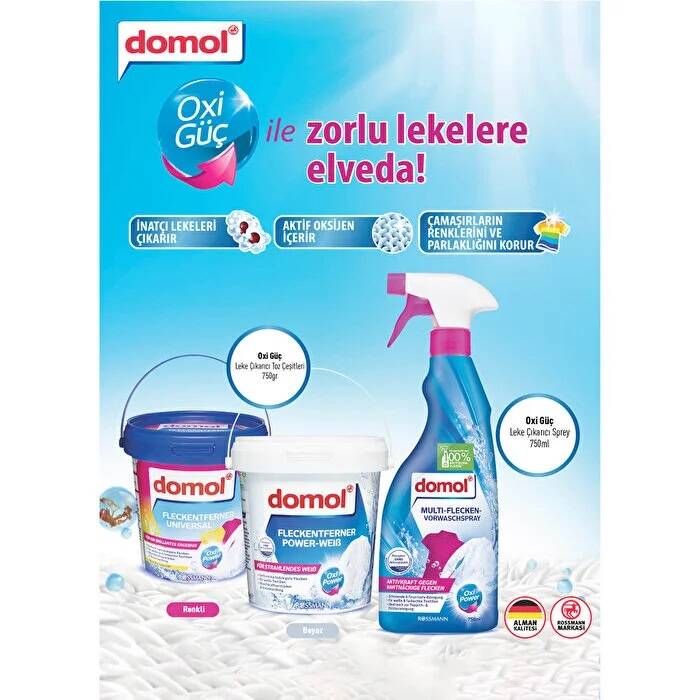Domol Leke Çıkarıcı Sprey Yıkama Öncesi Oxi Güç 750ml x 2 Adet - 2