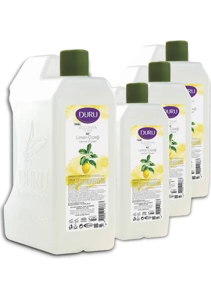 Duru Limon Kolonya 80 Derece 4 lt Bidon Kokusuyla Ferahlatıcı Etki Sağlar 4x900 - 1