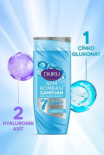 Duru Nem Bombası Kepekli Saçlar için Kepeğe Karşı Etkili Şampuan 400 Ml - 2