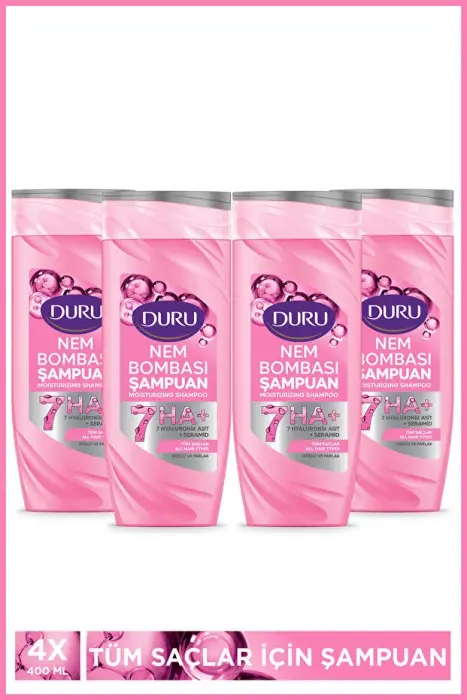 Duru Nem Bombası Tüm Saçlar İçin Şampuan 4x400 Ml - 1