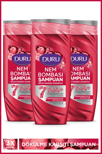 Duru Nem Bombası Yağlanma Eğilimli Saçlar İçin Arındırıcı ve Hacim Verici Şampuan 4x400 Ml - Duru