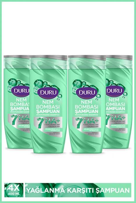 Duru Nem Bombası Yağlanma Eğilimli Saçlar İçin Arındırıcı ve Hacim Verici Şampuan 4x400 Ml - 1