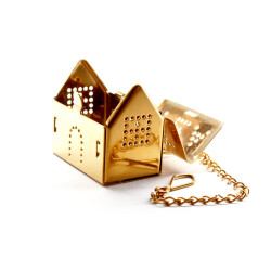 Ev Tasarımlı Gold Paslanmaz Çelik Çay Süzgeci - Mahmood Tea