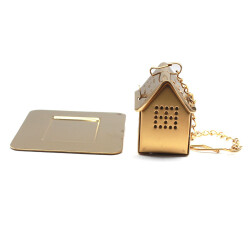 Ev Tasarımlı Gold Paslanmaz Çelik Çay Süzgeci - 5