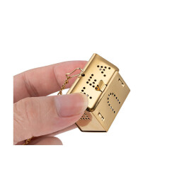 Ev Tasarımlı Gold Paslanmaz Çelik Çay Süzgeci - 6