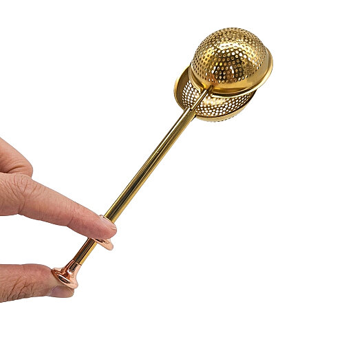 Gold Renkli Paslanmaz Çelik Pratik Çay Süzgeci - 4