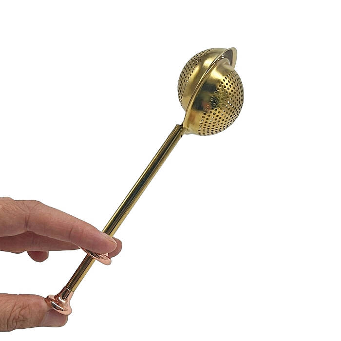 Gold Renkli Paslanmaz Çelik Pratik Çay Süzgeci - 6