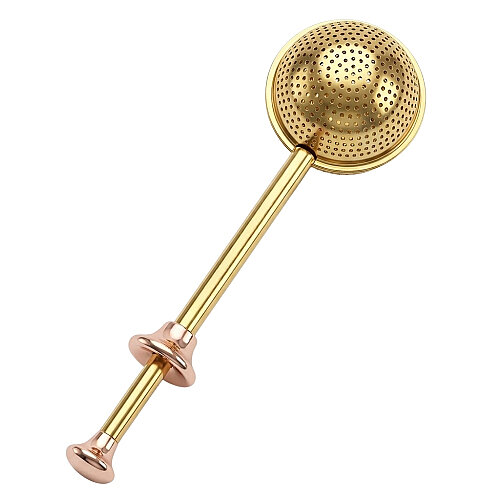 Gold Renkli Paslanmaz Çelik Pratik Çay Süzgeci - Mahmood Tea