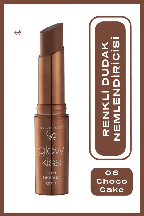 Golden Rose Glow Kiss Tinted Lip Balm No: 06 Choco Cake - Renkli Dudak Nemlendirici - 8691190440831 - 1