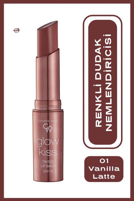 Golden Rose Glow Kiss Tinted Lip Balm No:01 Vanilla Latte - Renkli Dudak Nemlendirici - 8691190440787 - 1