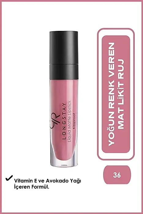Golden Rose Longstay Liquid Matte Lipstick No: 03 Cashmere Rose - Likit Mat Ruj - 8691190856038 - 3