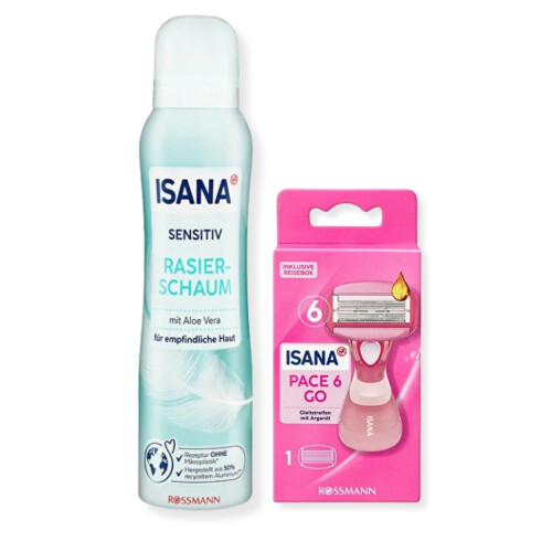 Isana Tıraş Seti - 6 Bıçaklı Tıraş Bıçağı Aloe Veralı Tıraş Köpüğü 150 ml - Isana